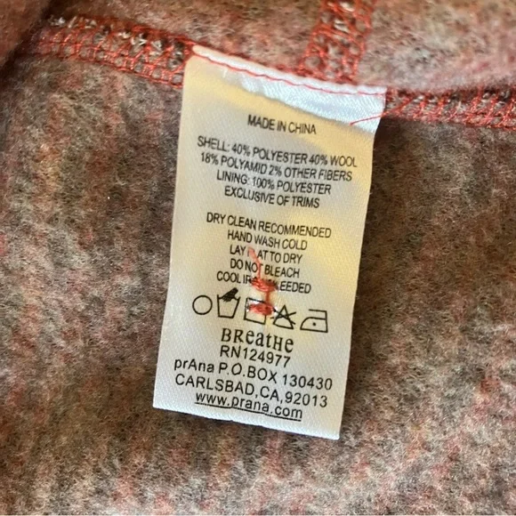 PRANA LUCIA SWEATER Wool Blend Pullover Red Outdoor Hiking Casual Active (XS) - Picture 11 of 11